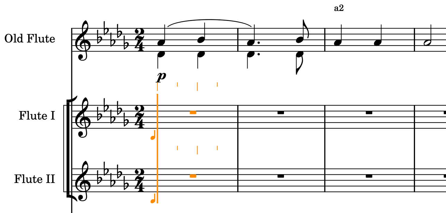 第１と第２新独奏者の譜表に同時入力可能な状態